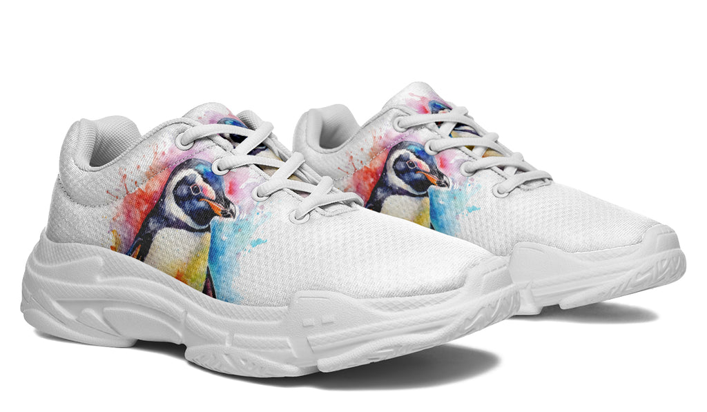 Watercolour Penguin Chunky Sneakers - Offbeat Sweetie