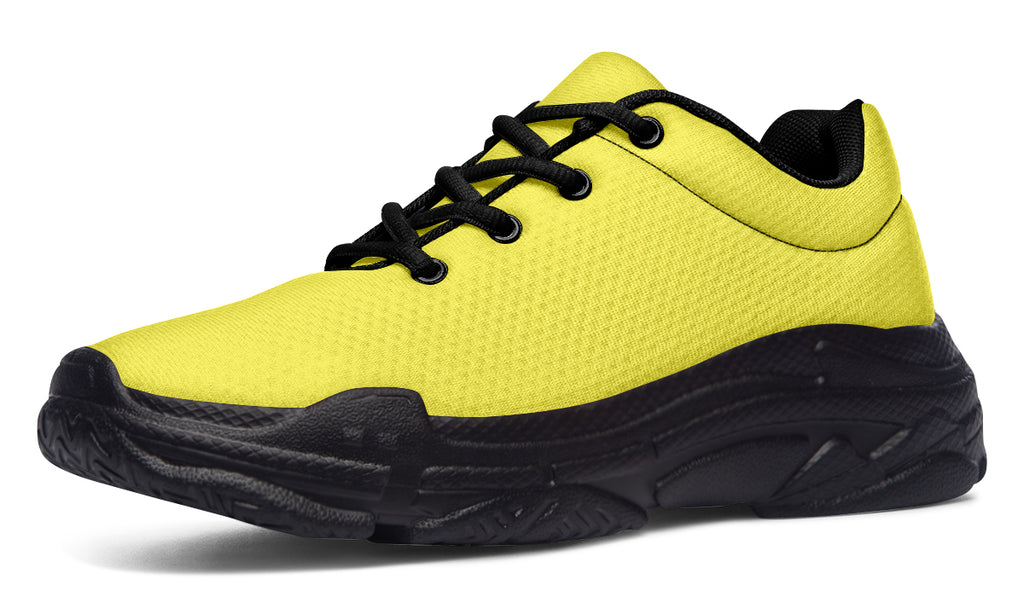 Yellow And Purple Mismatch Chunky Sneakers - Offbeat Sweetie