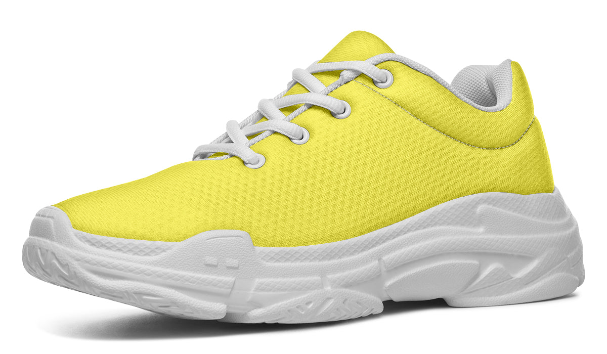 Yellow And Purple Mismatch Chunky Sneakers - Offbeat Sweetie