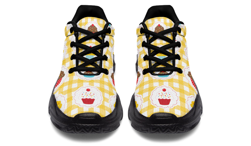Yellow Gingham Cupcakes Chunky Sneakers
