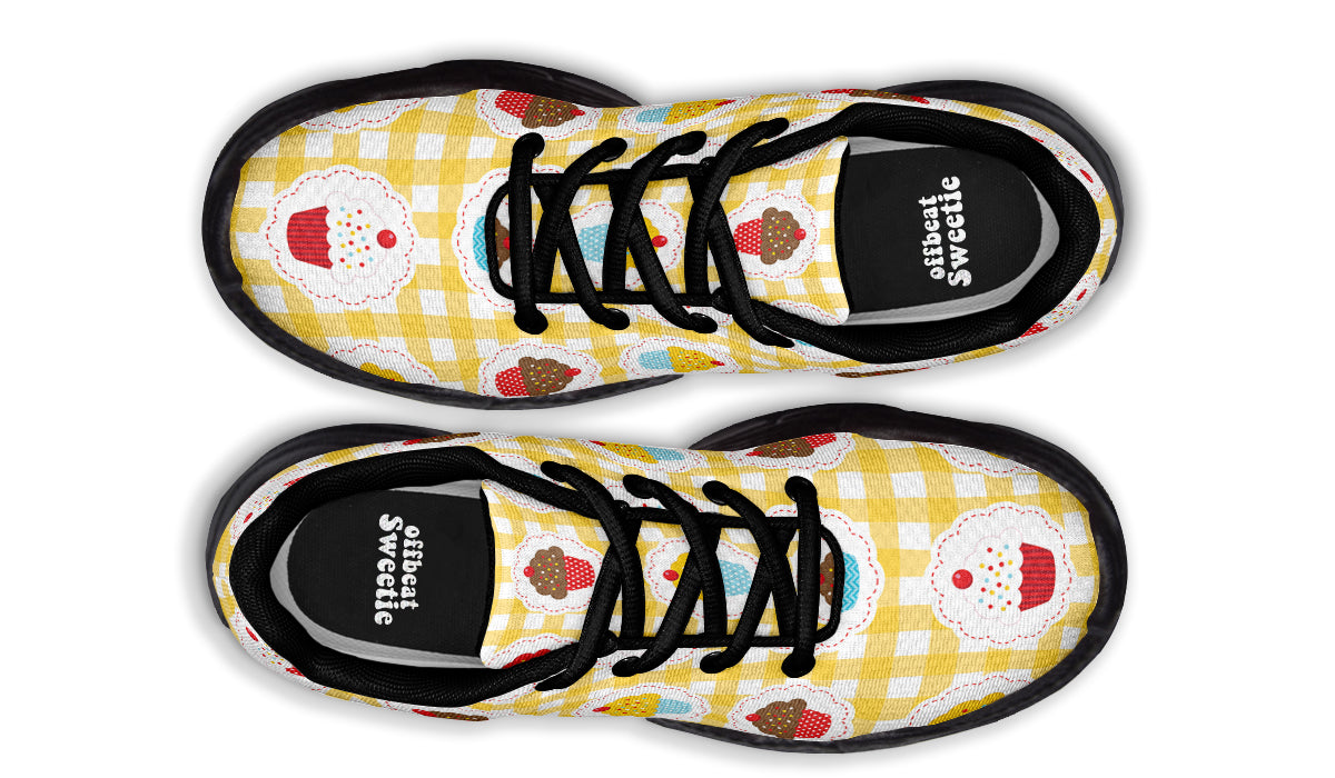 Yellow Gingham Cupcakes Chunky Sneakers