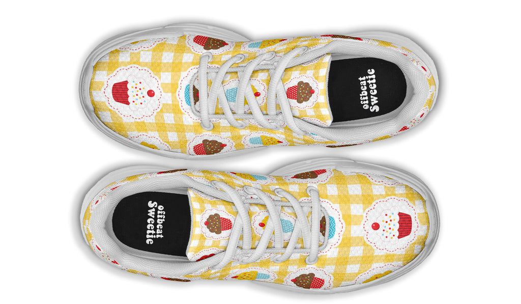 Yellow Gingham Cupcakes Chunky Sneakers