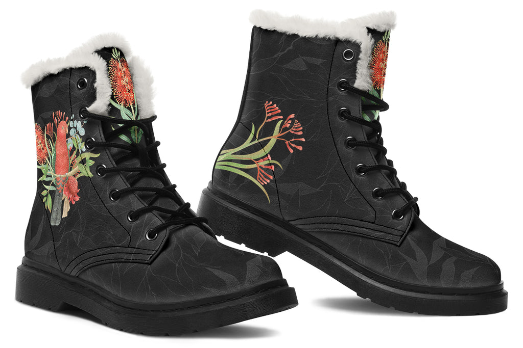 King Parrot Faux Fur Boots - Offbeat Sweetie