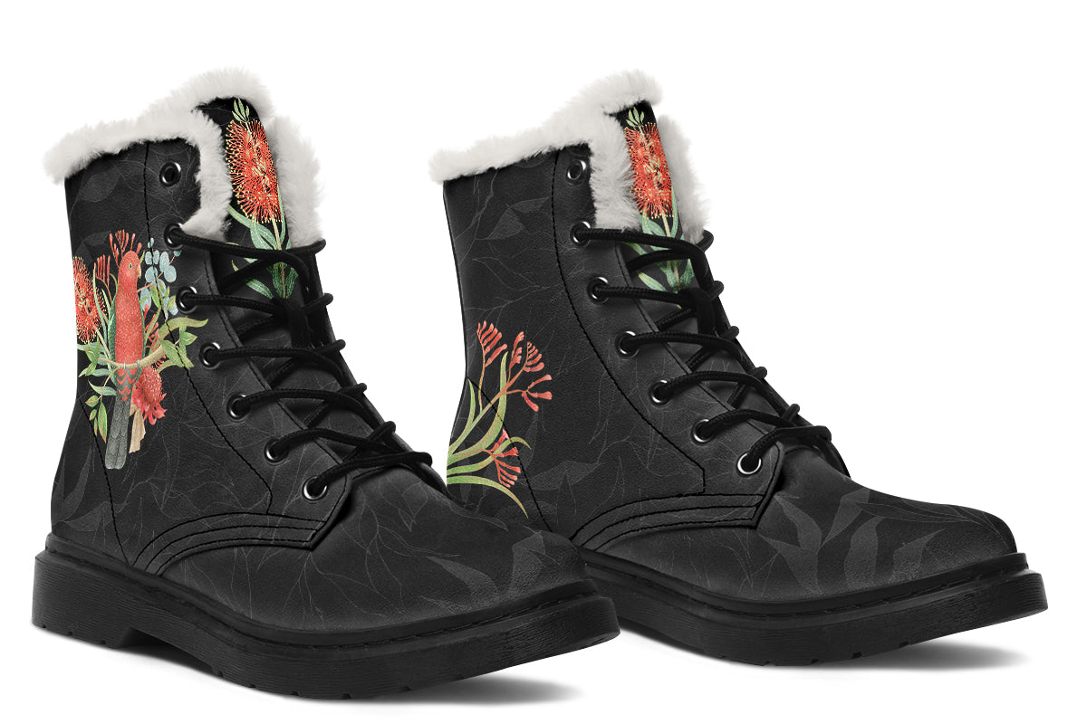 King Parrot Faux Fur Boots - Offbeat Sweetie