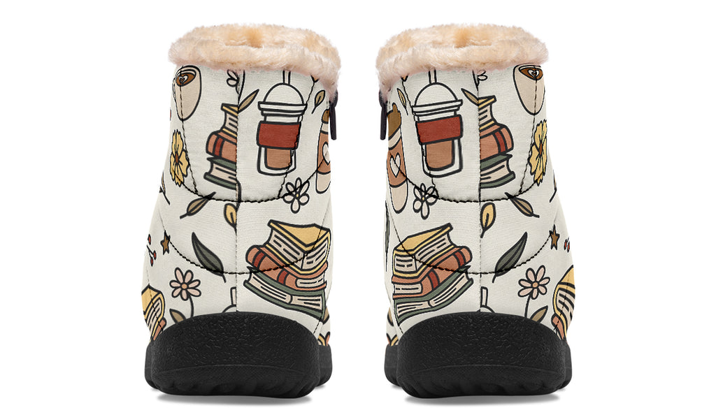 Coffee And Books Faux Fur Ankle Boots