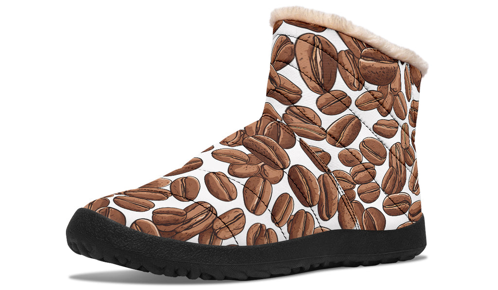 Coffee Beans Faux Fur Ankle Boots