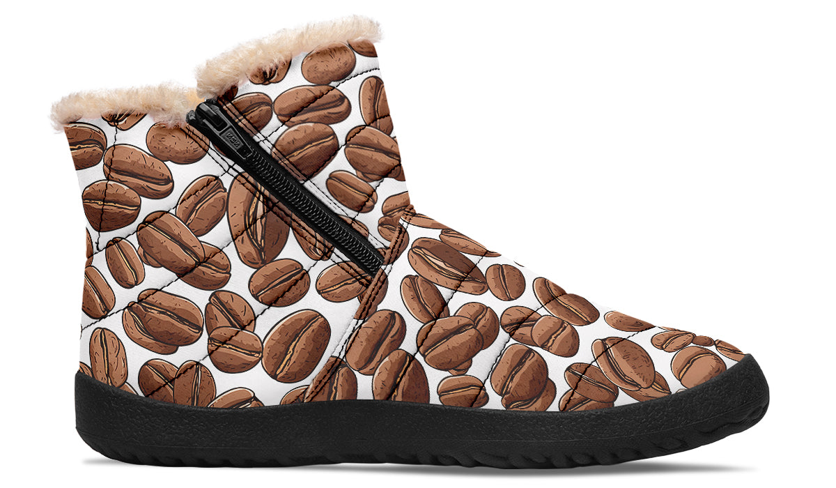Coffee Beans Faux Fur Ankle Boots