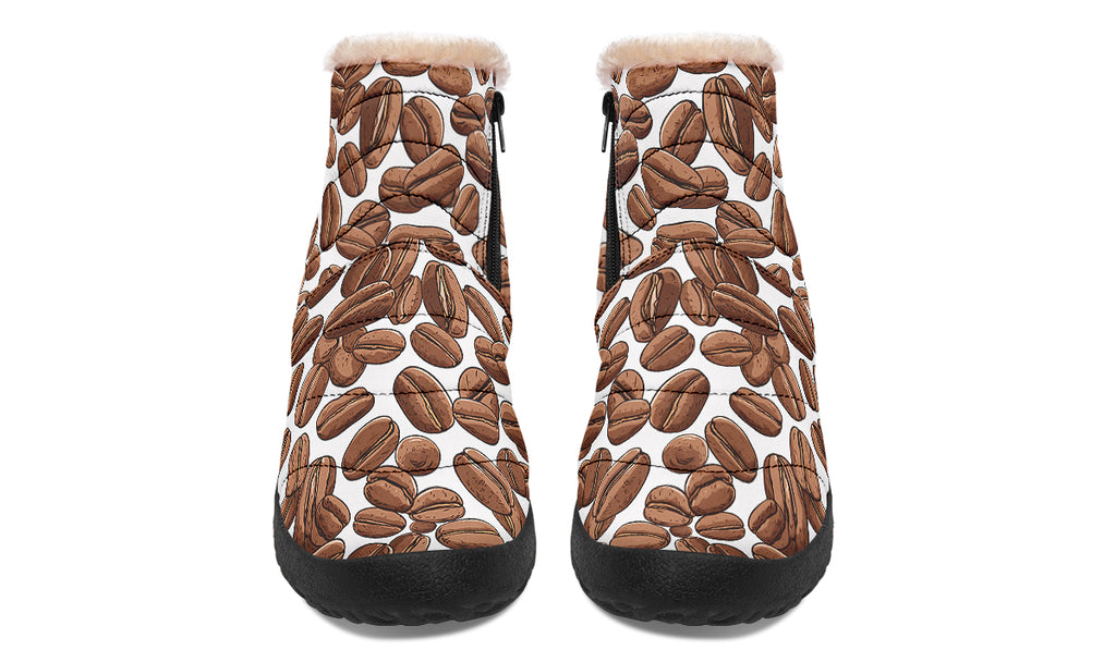 Coffee Beans Faux Fur Ankle Boots