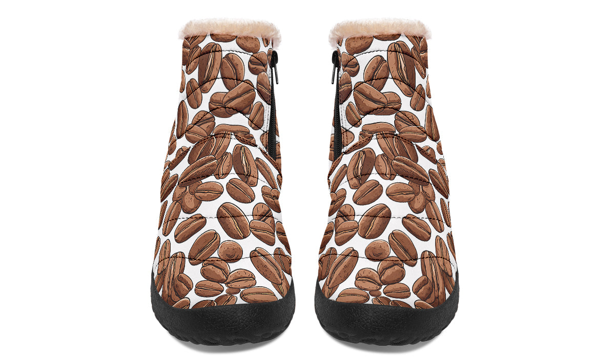 Coffee Beans Faux Fur Ankle Boots