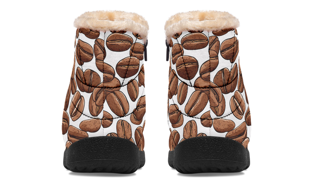 Coffee Beans Faux Fur Ankle Boots