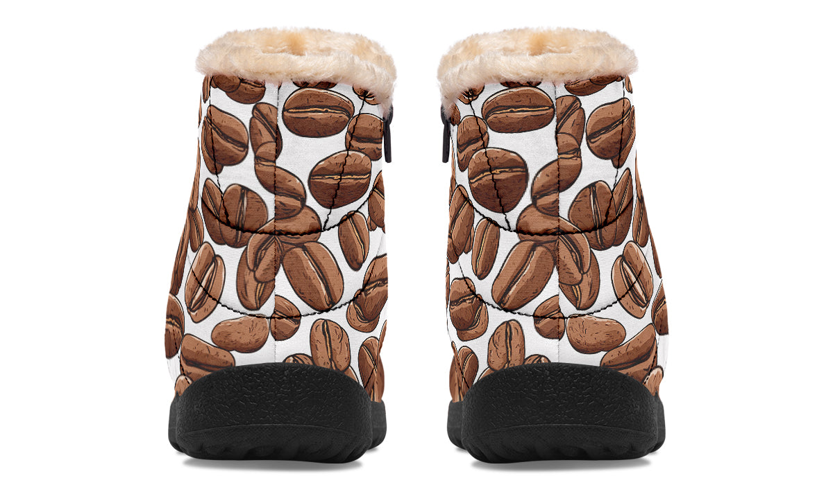 Coffee Beans Faux Fur Ankle Boots