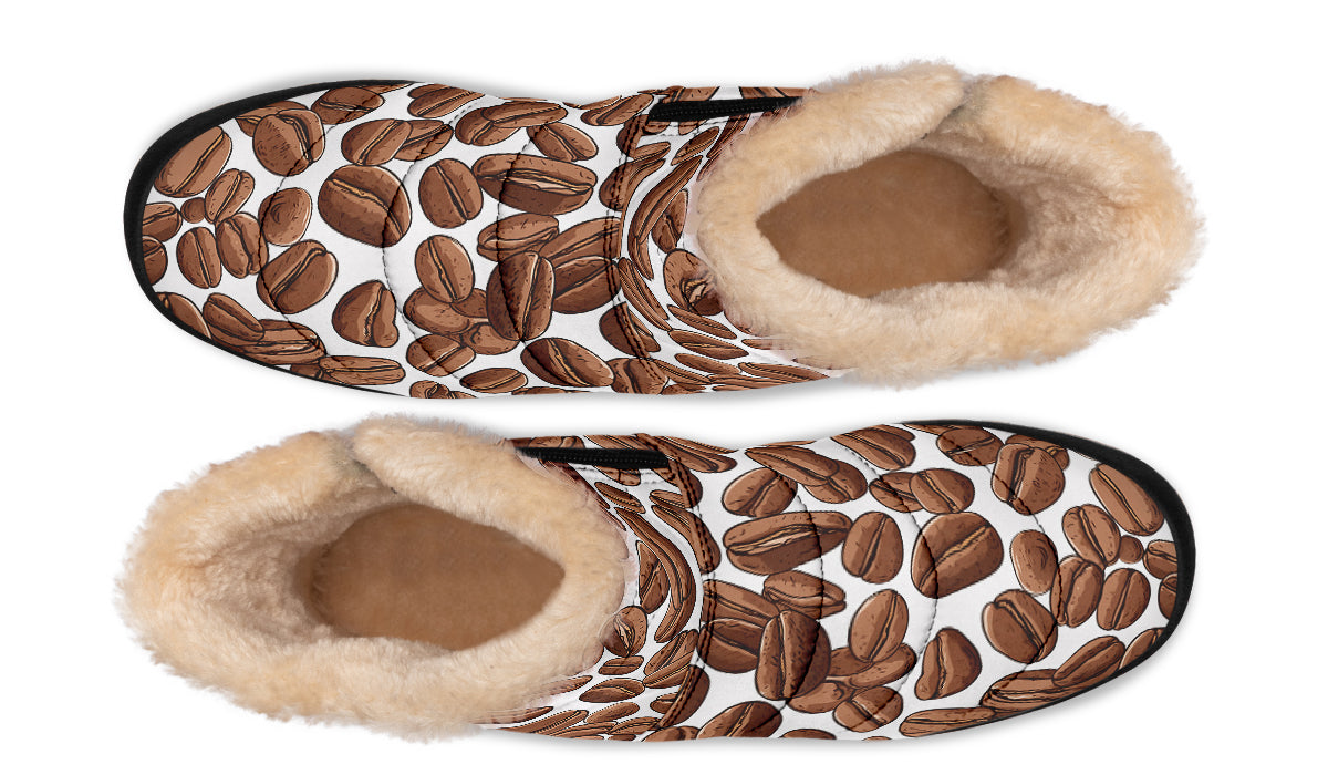 Coffee Beans Faux Fur Ankle Boots