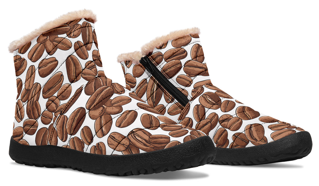 Coffee Beans Faux Fur Ankle Boots
