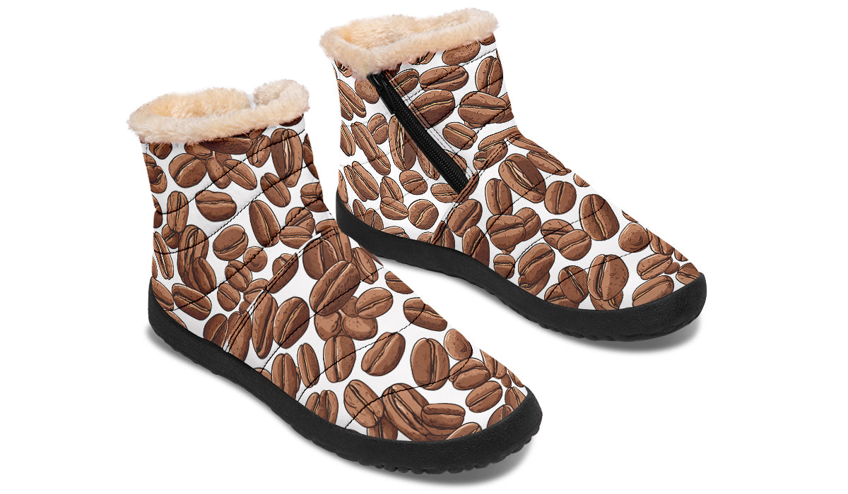 Coffee Beans Faux Fur Ankle Boots