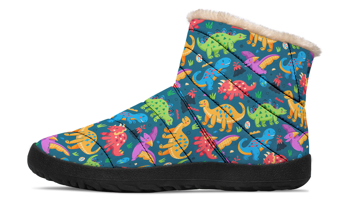 Dinosaur Friends Faux Fur Ankle Boots