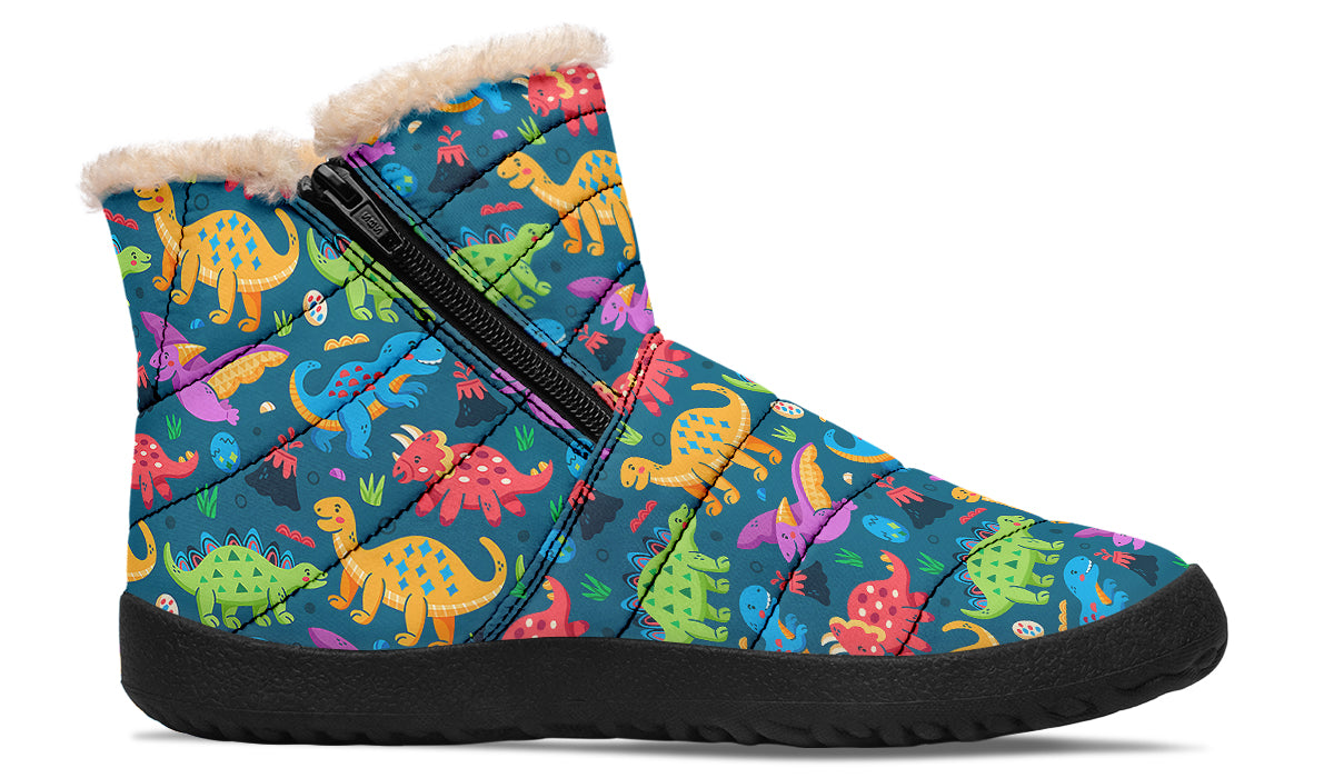 Dinosaur Friends Faux Fur Ankle Boots
