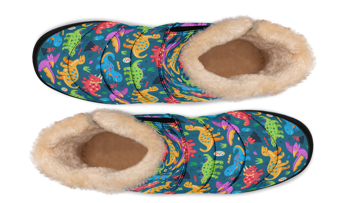 Dinosaur Friends Faux Fur Ankle Boots