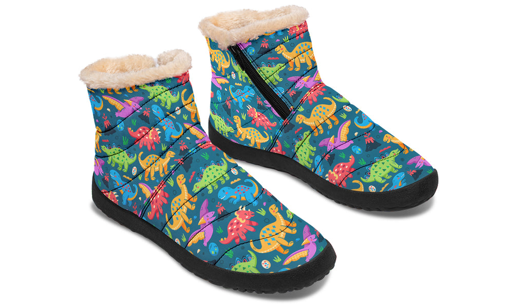 Dinosaur Friends Faux Fur Ankle Boots
