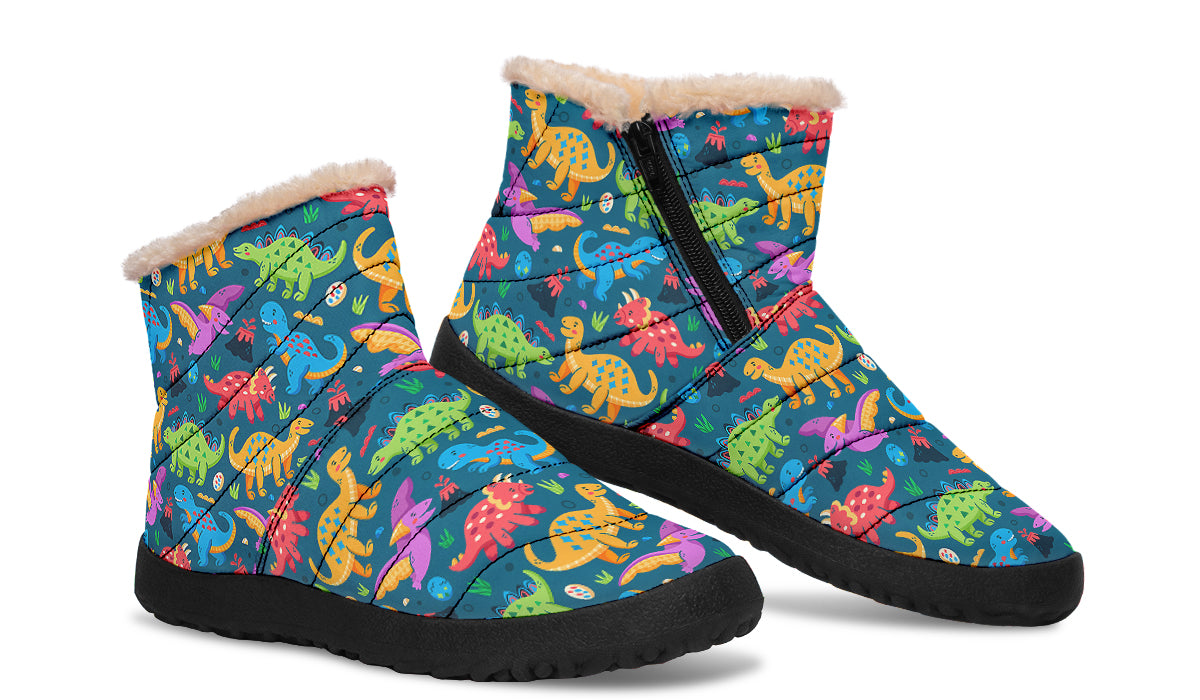 Dinosaur Friends Faux Fur Ankle Boots