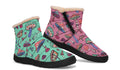 Mismatched Mushrooms Faux Fur Ankle Boots