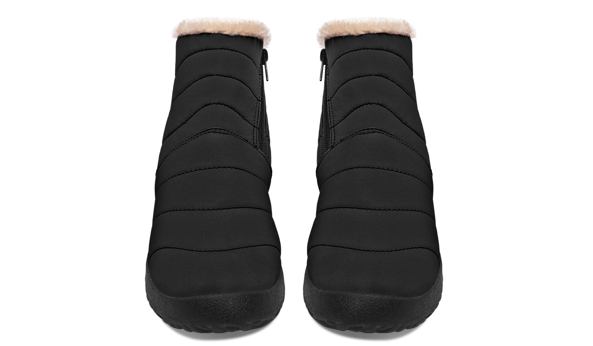 Paint It Black Faux Fur Ankle Boots