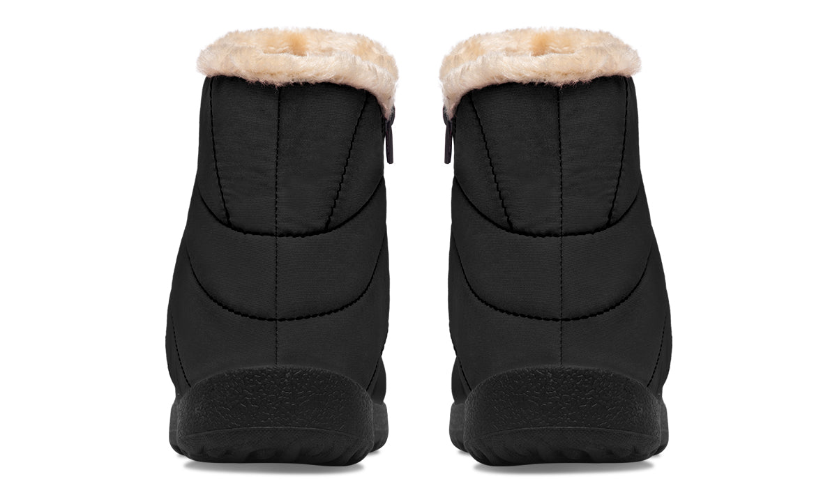 Paint It Black Faux Fur Ankle Boots