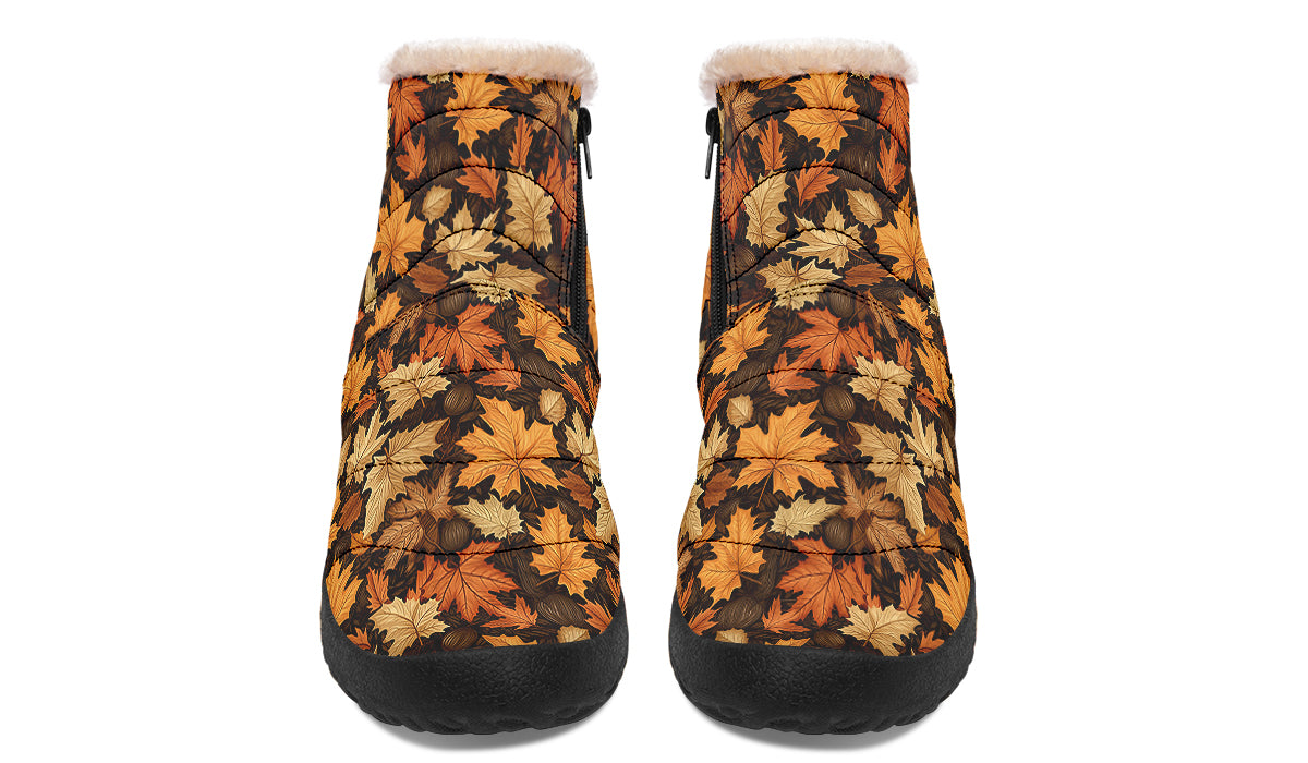 Autumn Leaves Faux Fur Ankle Boots
