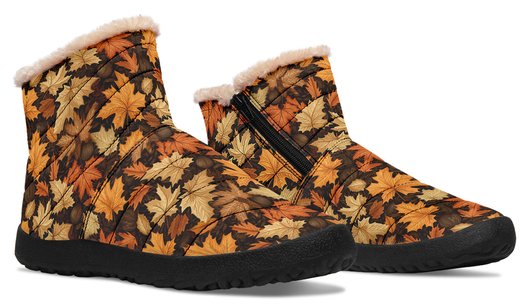 Autumn Leaves Faux Fur Ankle Boots