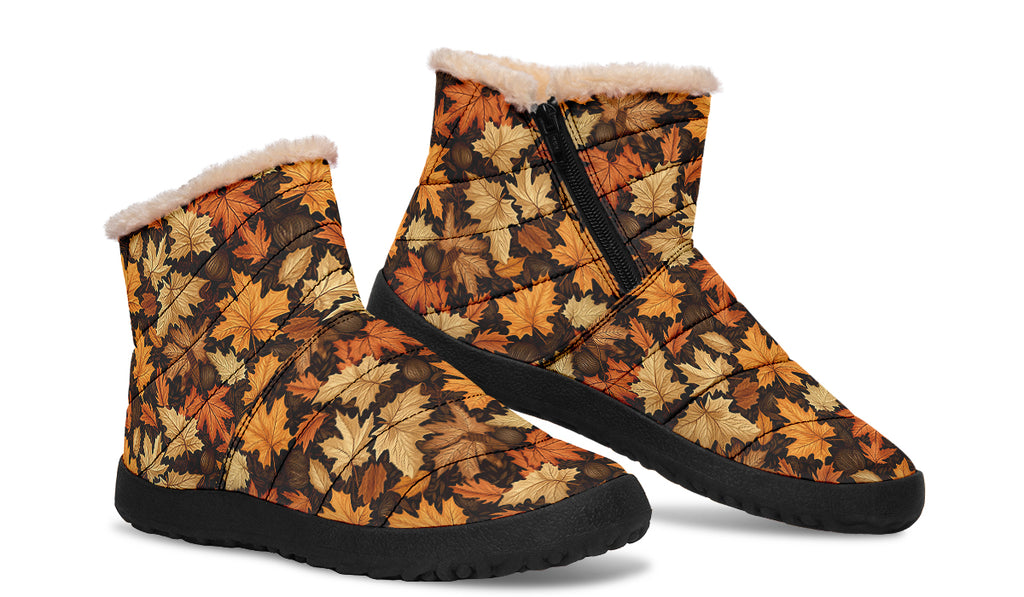 Autumn Leaves Faux Fur Ankle Boots