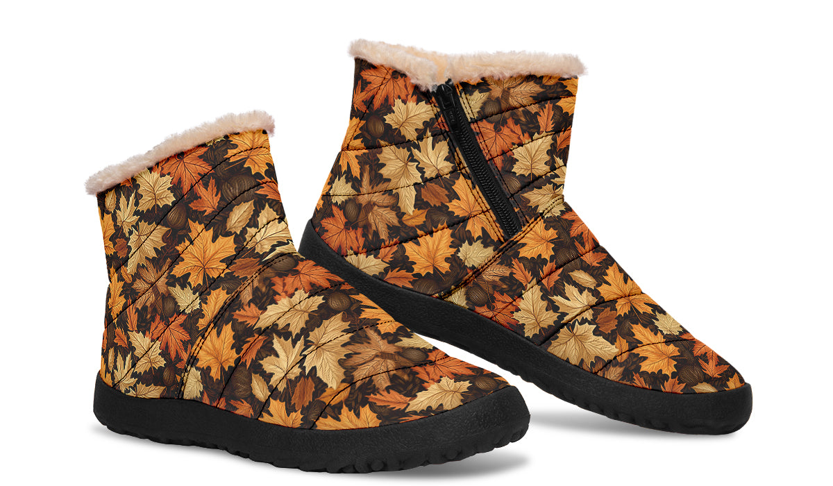 Autumn Leaves Faux Fur Ankle Boots