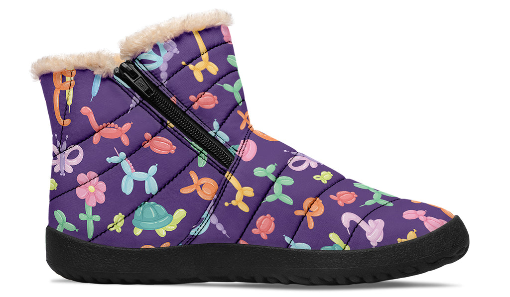 Balloon Animals Faux Fur Ankle Boots