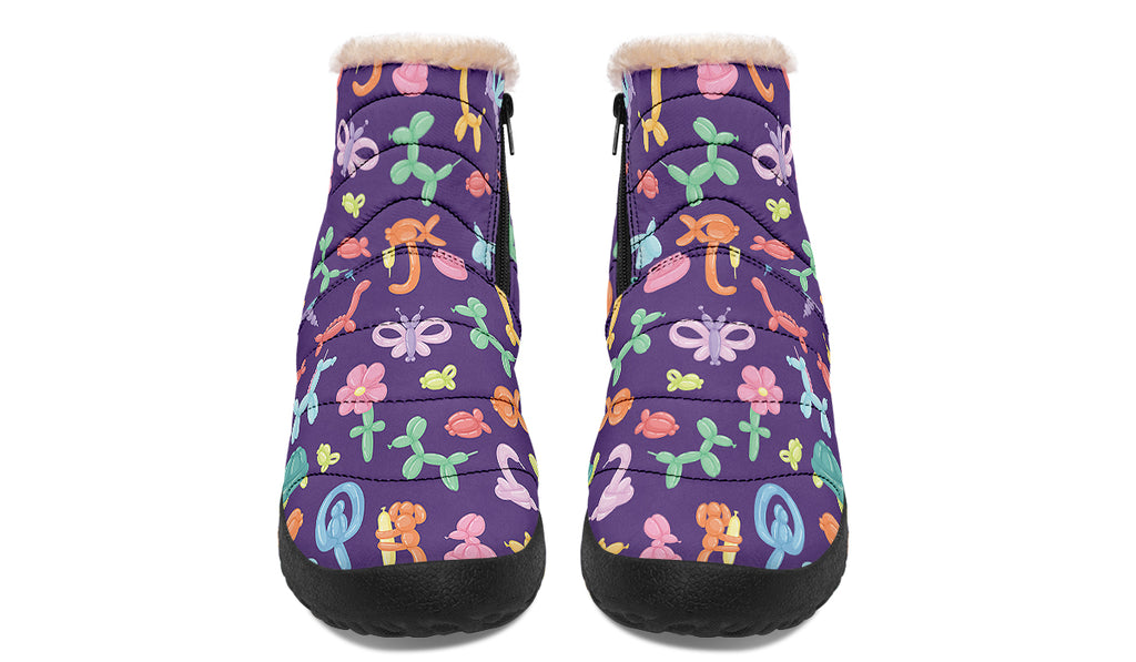 Balloon Animals Faux Fur Ankle Boots