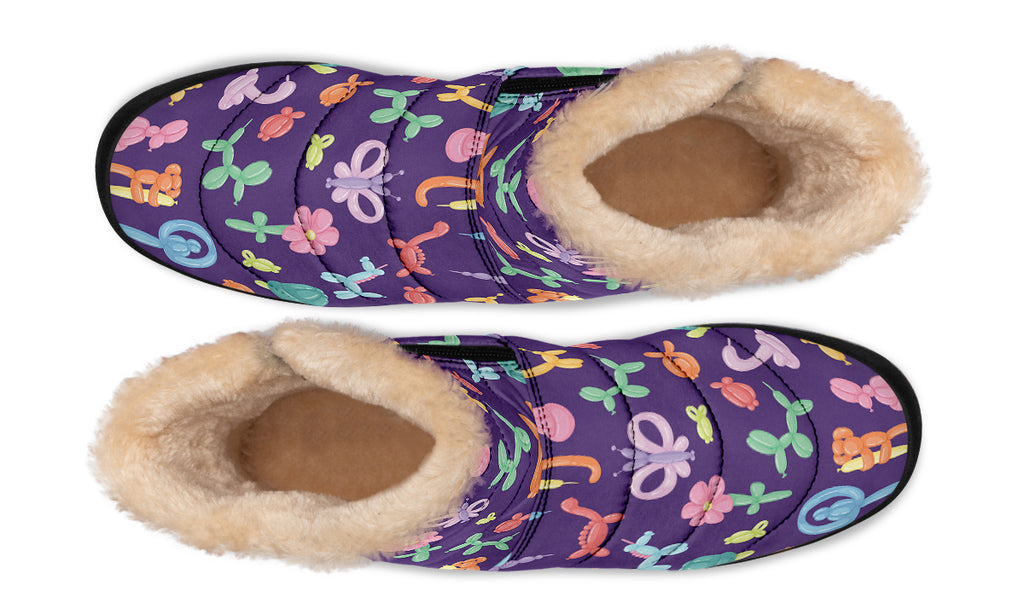Balloon Animals Faux Fur Ankle Boots