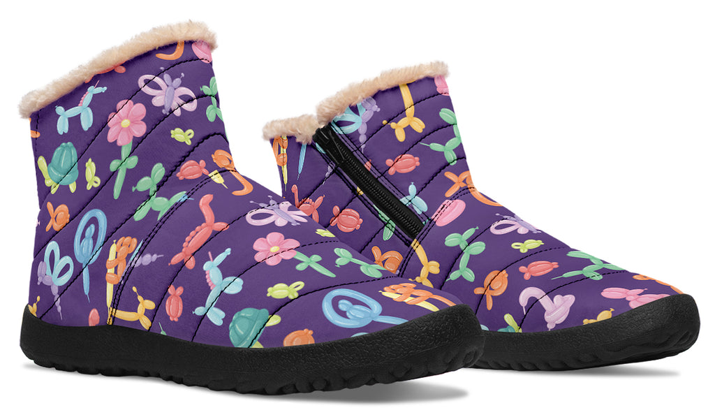 Balloon Animals Faux Fur Ankle Boots