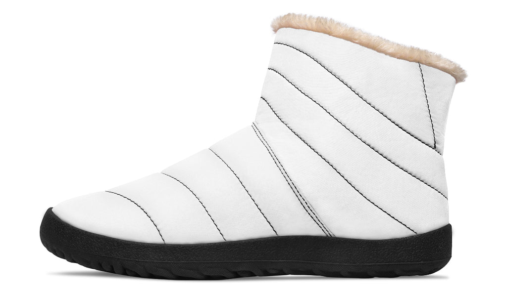 Black and White Mismatch Faux Fur Ankle Boots