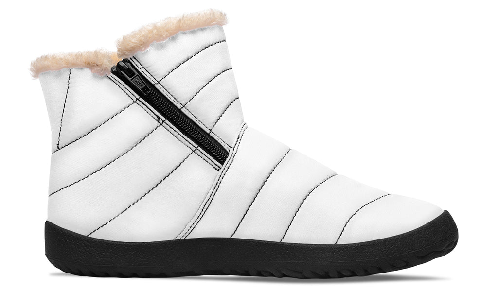 Black and White Mismatch Faux Fur Ankle Boots