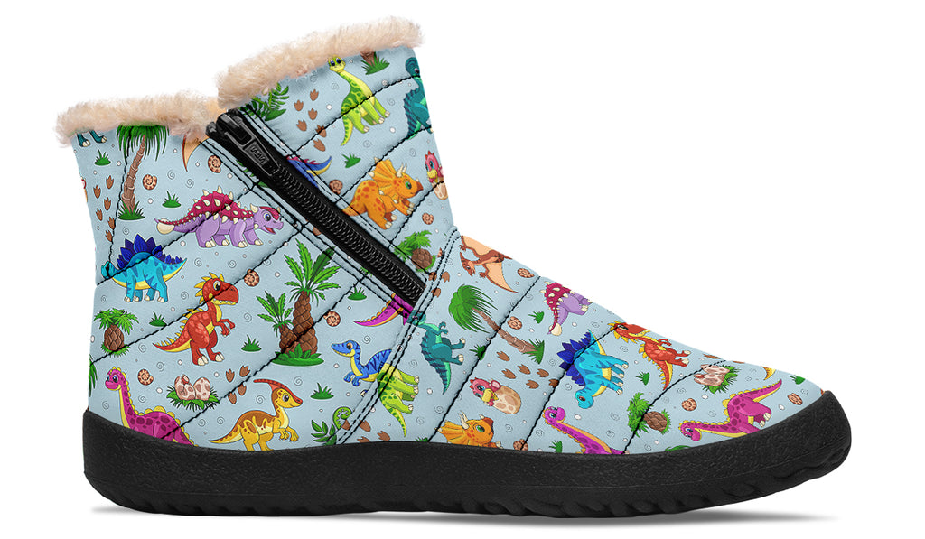 Blue Baby Dinos Faux Fur Ankle Boots