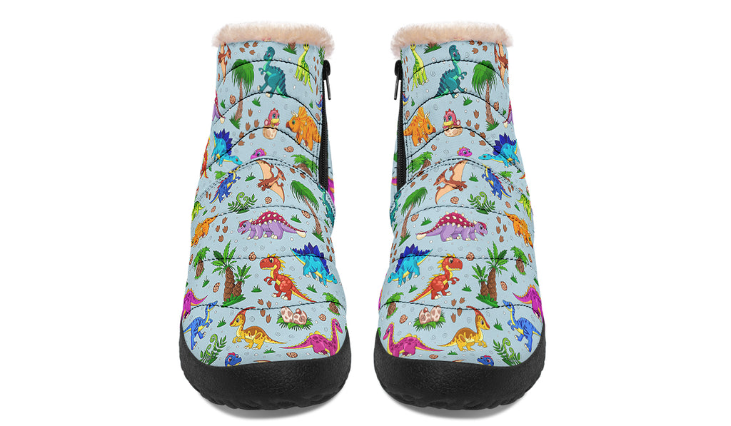 Blue Baby Dinos Faux Fur Ankle Boots