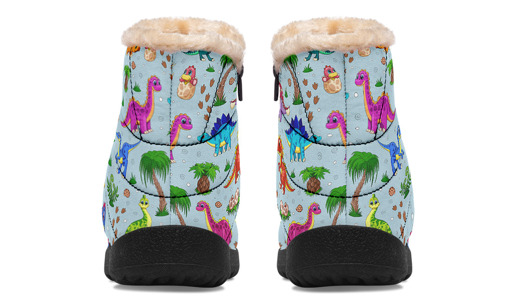 Blue Baby Dinos Faux Fur Ankle Boots