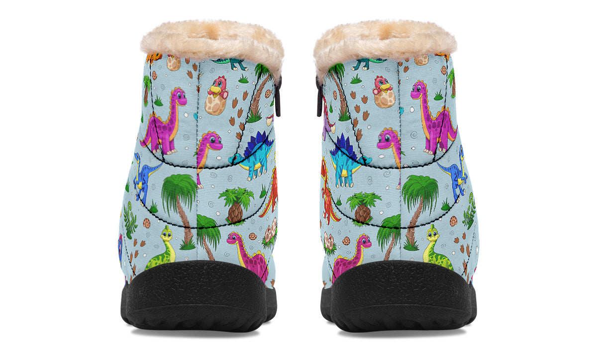 Blue Baby Dinos Faux Fur Ankle Boots