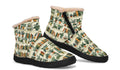 Books And Plants Faux Fur Ankle Boots