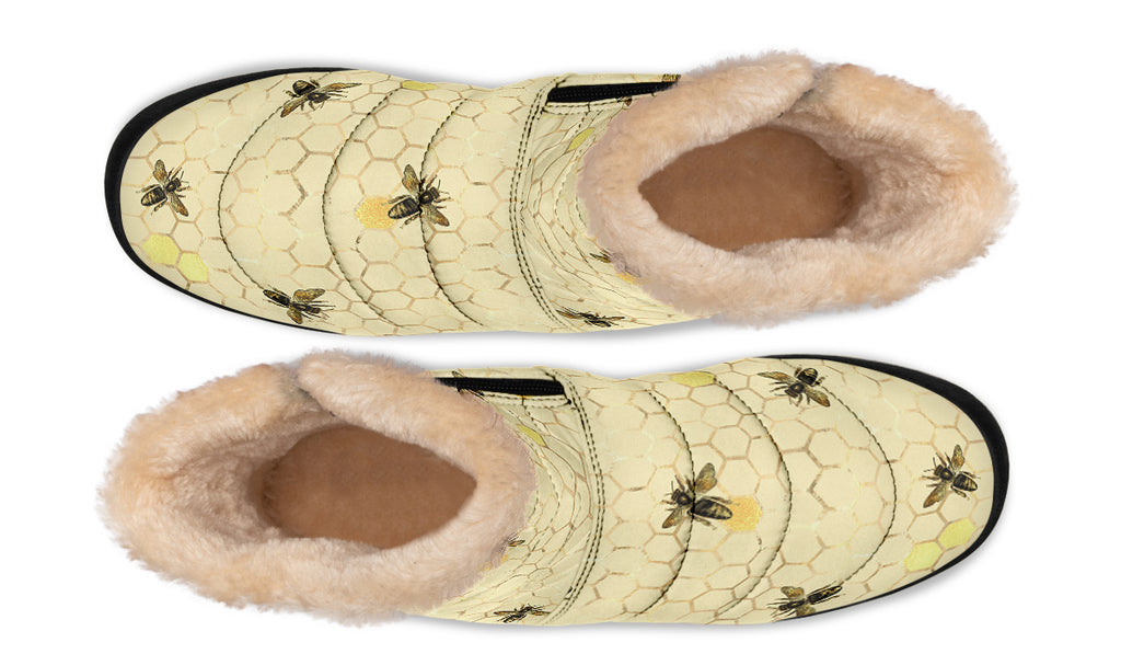 Busy Bees Faux Fur Ankle Boots