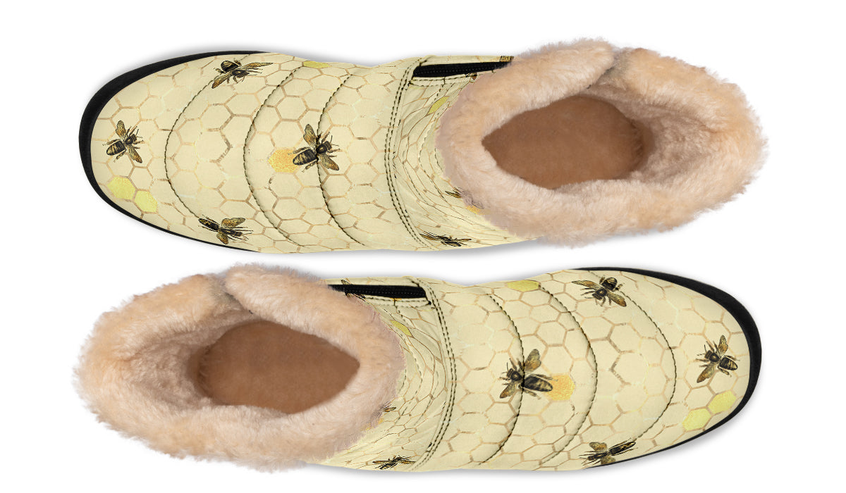 Busy Bees Faux Fur Ankle Boots