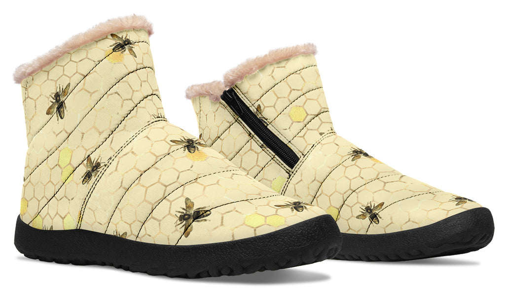 Busy Bees Faux Fur Ankle Boots