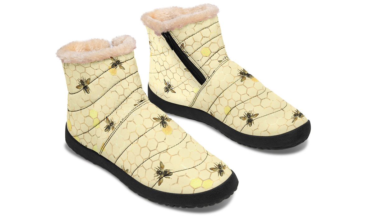 Busy Bees Faux Fur Ankle Boots