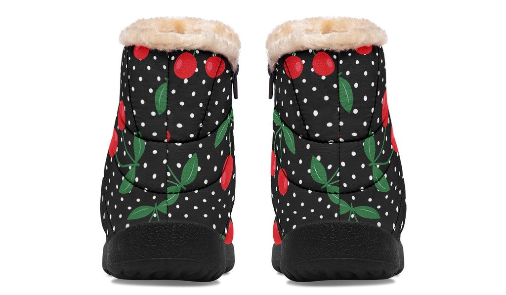 Cherries Faux Fur Ankle Boots