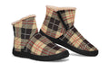 Choco Mocha Plaid Faux Fur Ankle Boots