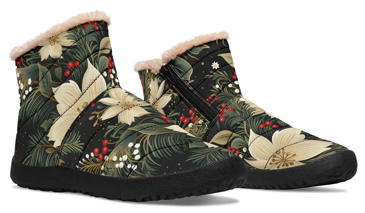 Christmas Flora Faux Fur Ankle Boots