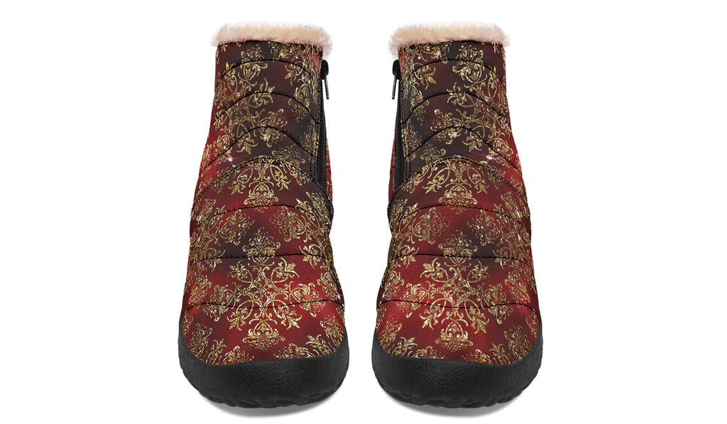 Christmas Wrapping Paper Faux Fur Ankle Boots
