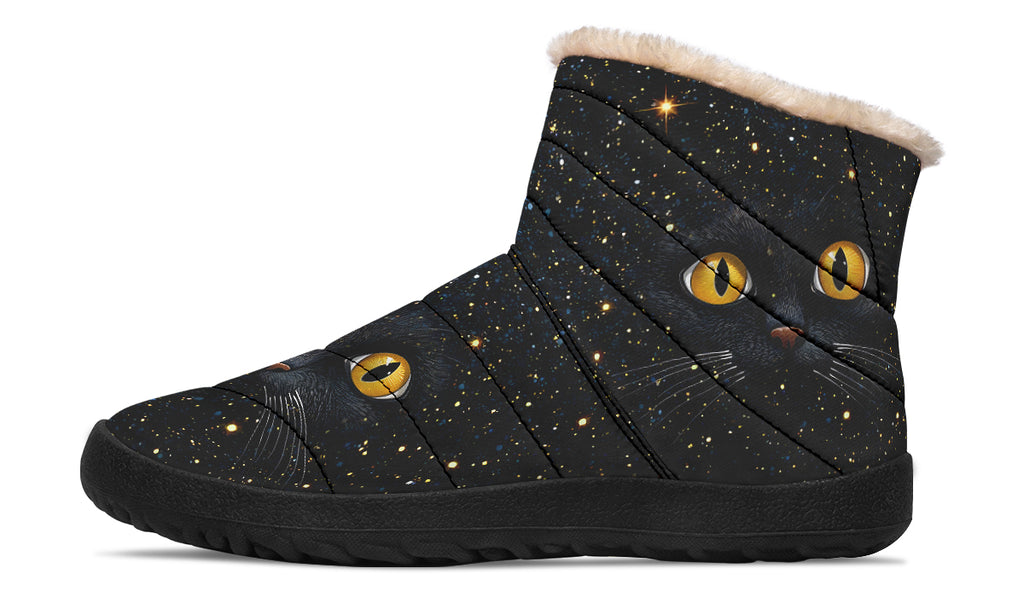 Cosmic Cat Eyes Faux Fur Ankle Boots